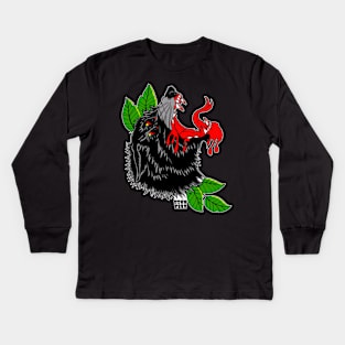 Demonic Wolf Kids Long Sleeve T-Shirt